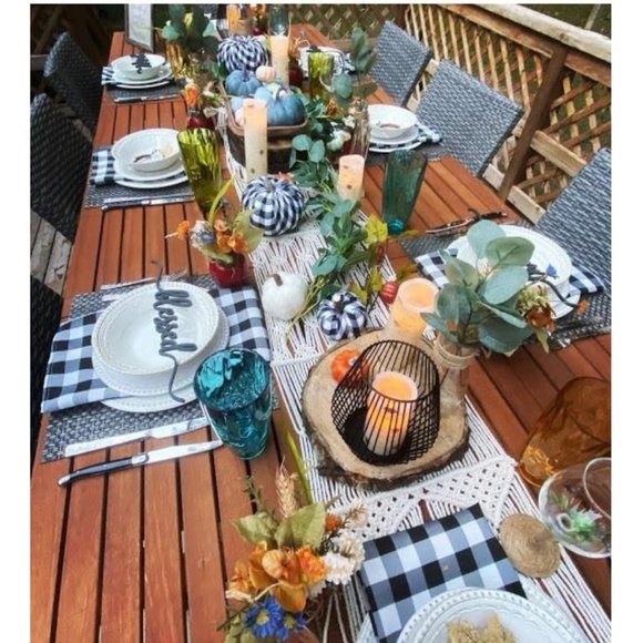 Pumpkin Farmhouse Decor Set Country Cottage Table Decorations Thanksgiving Fall - Picture 3 of 3